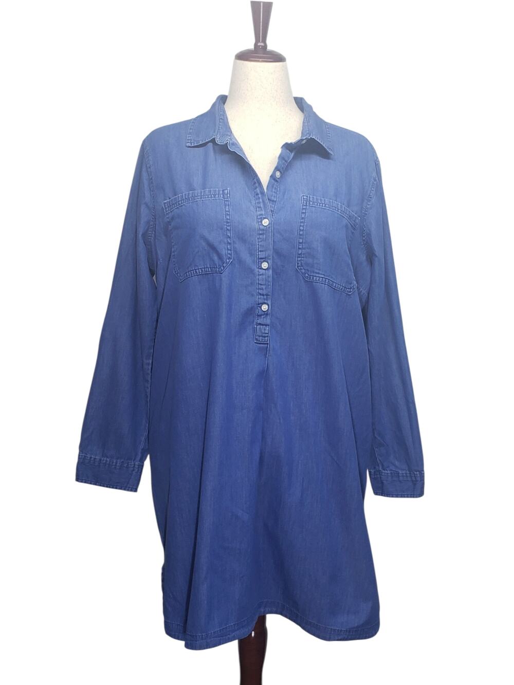 Old Navy Denim Chambray Shirt Dress XXL Minimalist Casual Cottagecore